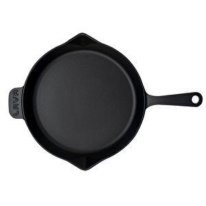 Döküm Yuvarlak Kızartma Tavası  Çap(ø)34cm. Döküm Demir Yekpare Saplı