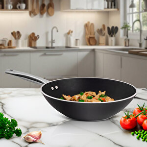 Atlanta 28 Cm Wok Tava Black