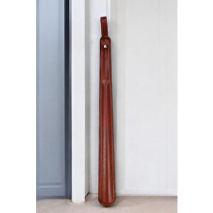 Çelik Gövdeli Deri Kaplama Yumuşak Ayakkabı Çekeceği Kerata 50cm Kahverengi C-1-1-144