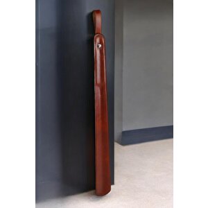 Çelik Gövdeli Deri Kaplama Yumuşak Ayakkabı Çekeceği Kerata 50cm Kahverengi C-1-1-144