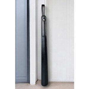 Çelik Gövdeli Deri Kaplama Yumuşak Ayakkabı Çekeceği Kerata 50cm Siyah C-1-1-144