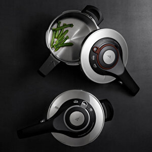 Procook 6 Lt Düdüklü Tencere Siyah Açık Gri