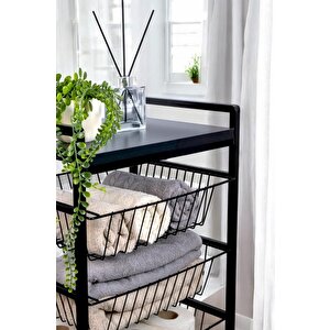 Digithome Metal 4 Katlı Çekmeceli Banyo Düzenleyici Organizer Havluluk Mrs-018 9040 1-1-369