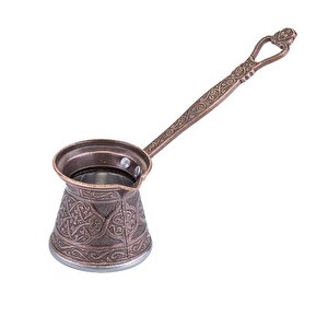 Döküm Bakır Cezve 4 No - Saplı Bakır Cezve 4 Fincanlık