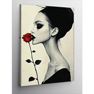 Kanvas Tablo Gül Ve Kadın 50x70 cm