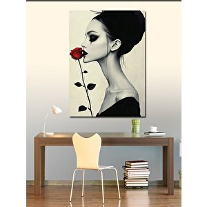 Kanvas Tablo Gül Ve Kadın 50x70 cm