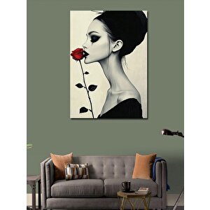 Kanvas Tablo Gül Ve Kadın 50x70 cm