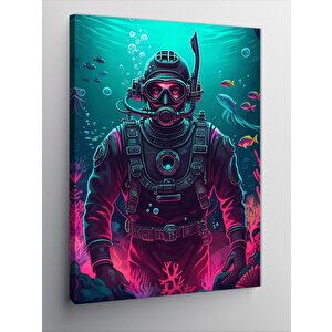 Kanvas Tablo Derin Deniz Dalgıcı 70x100 cm