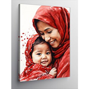 Kanvas Tablo Endonezyalı Çocuk Ve Kadın 70x100 cm
