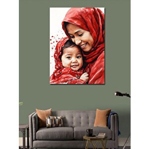 Kanvas Tablo Endonezyalı Çocuk Ve Kadın 70x100 cm