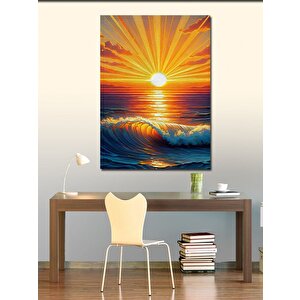 Kanvas Tablo Gün Batımı Dalgası 100x140 cm
