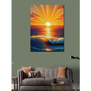 Kanvas Tablo Gün Batımı Dalgası 100x140 cm