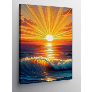 Kanvas Tablo Gün Batımı Dalgası 70x100 cm