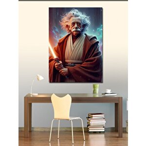 Kanvas Tablo Albert Einstein Ve Işın Kılıcı 50x70 cm
