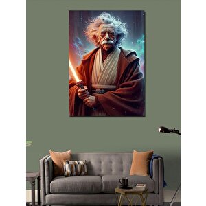 Kanvas Tablo Albert Einstein Ve Işın Kılıcı 50x70 cm