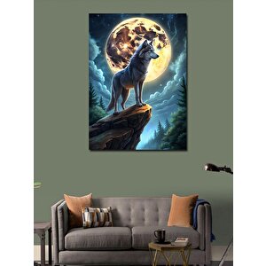 Kanvas Tablo Bozkurt Ve Dolunay 70x100 cm