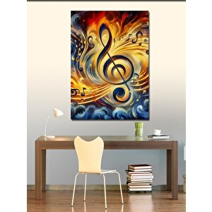 Kanvas Tablo Müziğin Dalgaları (sol Anahtarı) 50x70 cm