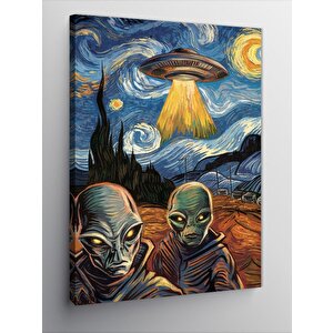 Kanvas Tablo Uzaylılar Ve Uzay Gmisi 70x100 cm