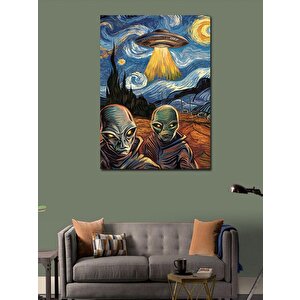 Kanvas Tablo Uzaylılar Ve Uzay Gmisi 70x100 cm