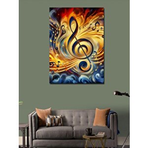 Kanvas Tablo Müziğin Dalgaları (sol Anahtarı) 70x100 cm