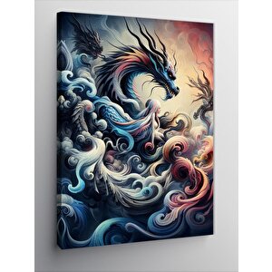Kanvas Tablo Soyut Kadın Ve Ejderha 70x100 cm
