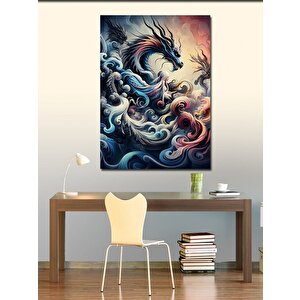 Kanvas Tablo Soyut Kadın Ve Ejderha 70x100 cm