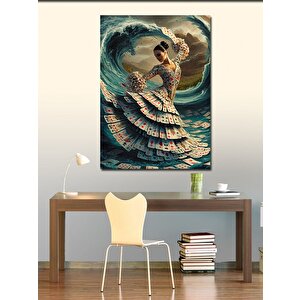 Kanvas Tablo İskambil Kağıtları Ve Kadın 50x70 cm