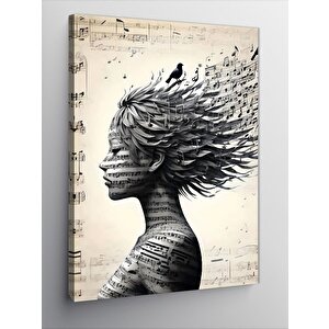 Kanvas Tablo Müzik Rüzgarı Ve Kadın 50x70 cm