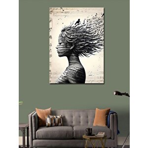 Kanvas Tablo Müzik Rüzgarı Ve Kadın 50x70 cm