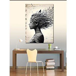 Kanvas Tablo Müzik Rüzgarı Ve Kadın 70x100 cm