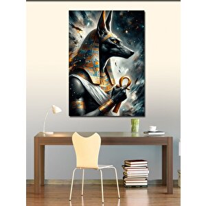 Kanvas Tablo Anubis Ve Ankh 70x100 cm