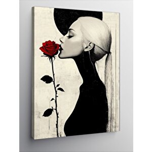 Kanvas Tablo Gül Ve Kadın 70x100 cm
