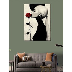 Kanvas Tablo Gül Ve Kadın 70x100 cm