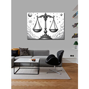 Kanvas Tablo Adalet Terazisi Çizimi 70x100 cm