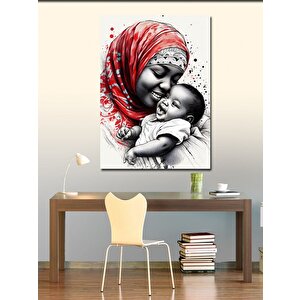 Kanvas Tablo Afrikalı Kadın Ve Çocuğu 50x70 cm