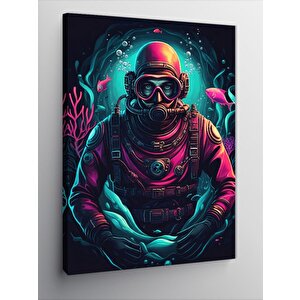 Kanvas Tablo Neon Dalgıç 50x70 cm