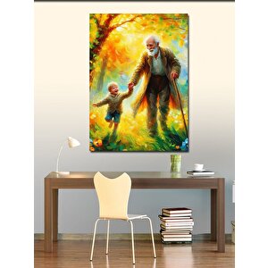 Kanvas Tablo Dede Ve Çocuk 100x140 cm