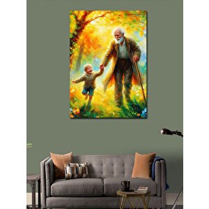 Kanvas Tablo Dede Ve Çocuk 100x140 cm