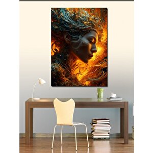 Kanvas Tablo Kadın  Ve Alev 50x70 cm