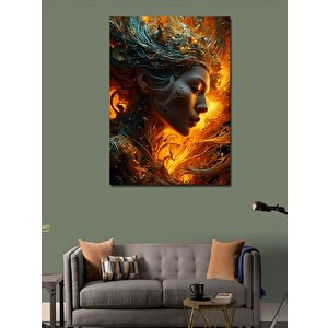 Kanvas Tablo Kadın  Ve Alev 50x70 cm
