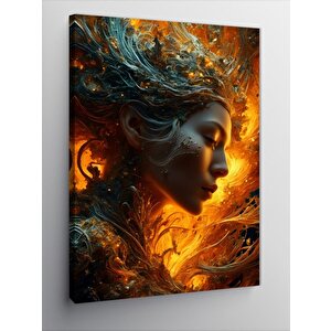 Kanvas Tablo Kadın  Ve Alev 100x140 cm