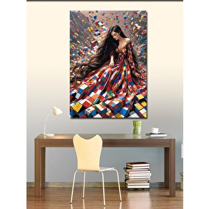 Kanvas Tablo Rubik Küpler Ve Kadın 70x100 cm