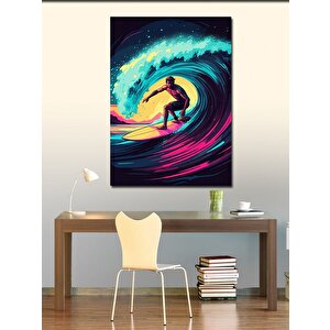 Kanvas Tablo Dev Dalga Üzerinde Sörfçü 70x100 cm