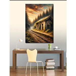Kanvas Tablo Terk Edilmiş Tren Yolu 50x70 cm