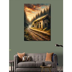 Kanvas Tablo Terk Edilmiş Tren Yolu 50x70 cm