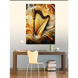 Kanvas Tablo Dalgalı Altın Arp 50x70 cm