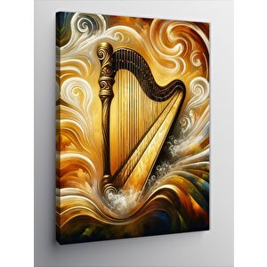 Kanvas Tablo Dalgalı Altın Arp 70x100 cm