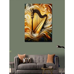 Kanvas Tablo Dalgalı Altın Arp 70x100 cm