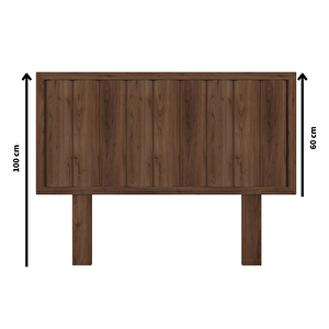 Hüma Model Ceviz Renk Ahşap Tek Başlık ( Di̇key ) 140 cm