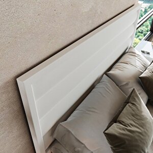 Hüma Model Beyaz Renk Ahşap Tek Başlık ( Yatay ) 150 cm